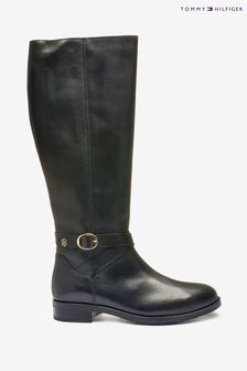 tommy hilfiger tall black boots