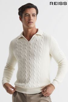 Mens Cream Jumpers | Cream Cable 