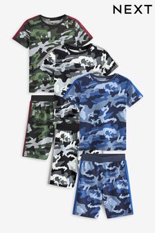 Camouflage Short Pyjamas 3 Pack (3-16yrs) (C79054) | £27 - £34