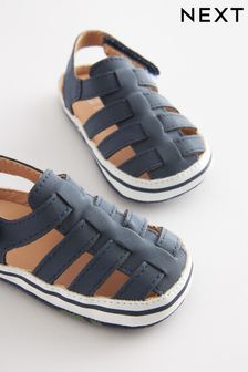 Navy Blue Baby Closed Toe Fisherman Sandals (0-24mths) (C79296) | £8 - £9