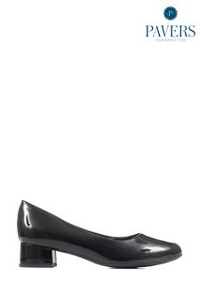 Pavers Block Black Heel Court Shoes (C79633) | £38