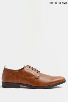 River Island Formal Point Brown Derby Shoes (C80956) | £30