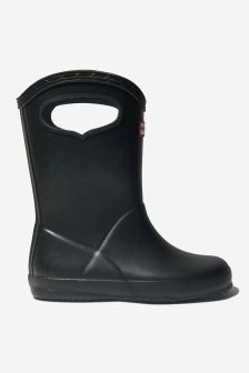 Hunter First Classic Grab Handle Wellington Boots in Black