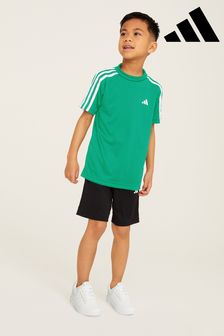 adidas Green Junior Train Essentials AEROREADY 3-Stripes Regular-Fit Training Set (C82819) | £28