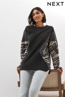 Black/White Cosy Long Sleeve Fleece Tunic (C84291) | £28