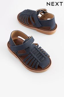 Navy Blue Standard Fit (F) Leather Sandals (C84592) | £26 - £30