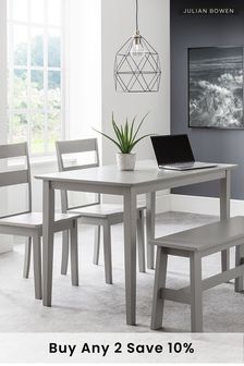 Julian Bowen Grey Kobe 4 Seater Wood Dining Table and Chair/Bench Set