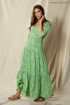 Mint Velvet Green Lucy Print Boho Maxi Dress