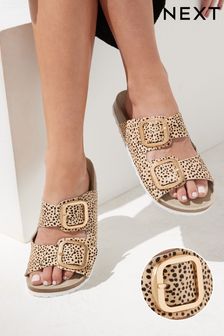 Animal Forever Comfort® Leather Double Strap Footbed Sandals (C85667) | £34