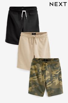 Black/Stone/Camo 3 Pack Jersey Shorts (3-16yrs) (C85752) | £18 - £33