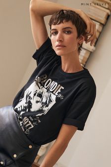 Mint Velvet Black Graphic Blondie T-Shirt (C86356) | £45