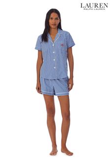 Lauren Ralph Lauren Blue Sustainable Cotton Short Pyjama Set