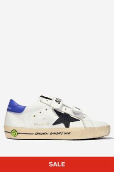 Golden Goose Kids Leather Python Print Star Trainers