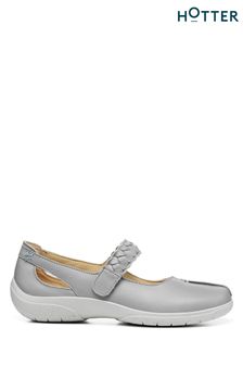 Hotter Grey Shake Touch-Fastening Mary Jane Shoes