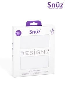 Snuz White 2 Pack Moses Basket Pram Fitted Sheets