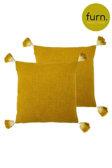 furn. 2 Pack Yellow Eden Filled Cushions