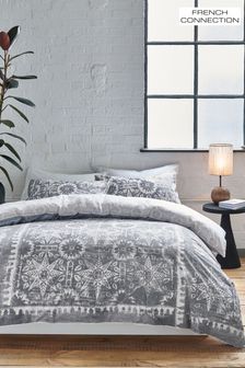 French Connection Blue Aurora Reversible Duvet Cover and Pillowcase Set