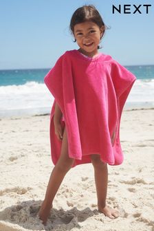 Bright Pink Bear Towelling Poncho (C90047) | £16 - £20