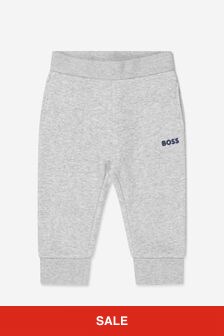 Boss Kidswear Baby Boys Logo Print Joggers in Grey
