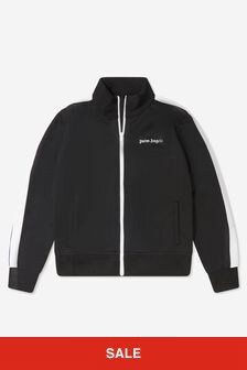 Palm Angels Kids Logo Track Sweatshirt in Black