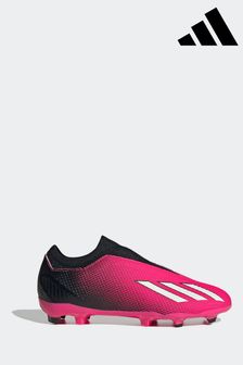 adidas Pink Kids X Speedportal.3 Laceless Firm Ground Boots (C94628) | £55