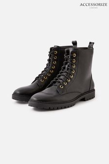 Accessorize Lace Up Black Boots (C95054) | £40
