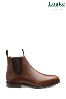 Loake Brown Chatsworth Brown Waxed Leather Chelsea Boots