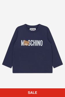 Moschino Kids Baby Long Sleeve Teddy Logo T-Shirt