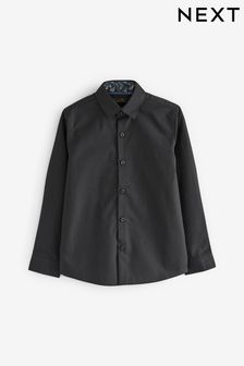 Black Long Sleeve Smart Trimmed Shirt (3-16yrs) (C95752) | £14 - £19