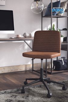 Queer Eye Camel Brown Faux Leather Corey Office Chair (C96484) | £100
