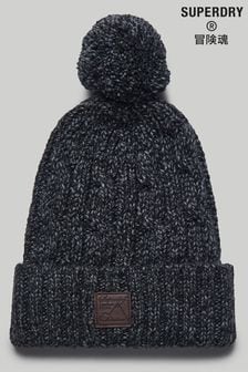 Superdry Trawler Black Cable Beanie Hat (C96722) | £20