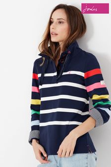 Womens Loose Casual 3/4 Sleeve Scoop Neck Pullover Striped T-Shirt Hoodies Lightweight Drawstring Sweatshirt 