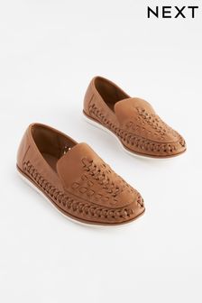 Tan Brown Woven Loafers (C97663) | £25 - £31