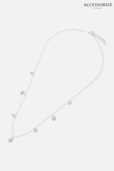 Accessorize Cream Sterling Silver Sparkle Pearl Pendant Necklace