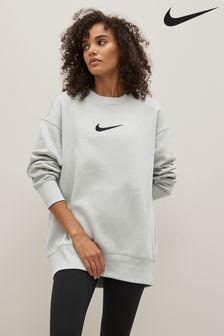 Nike Light Stone Oversized Midi Swoosh Crew Sweatshirt (C97868) | £70