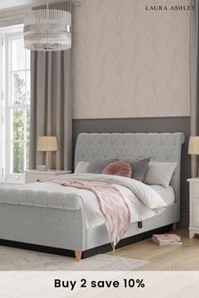 Laura Ashley Baron Chenille Silver Gloucester Upholstered Ottoman Storage Bed Bed (C98394) | £975 - £1,175