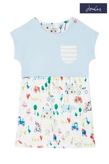 Joules Angelina White Organically Grown Cotton Dress