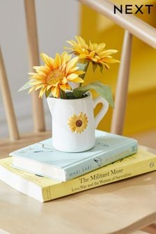Yellow Artificial Sunflowers In Ceramic Jug (C99503) | £12