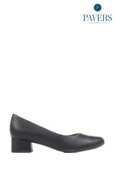 Pavers Black Block Heel Court Shoes (C99688) | £38