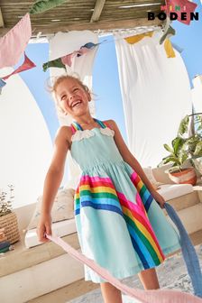 Boden Blue Rainbow Halter Neck Dress