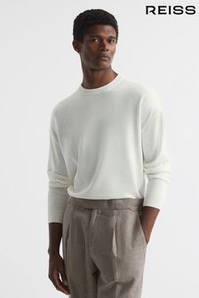 Men's White Crew Neck Jumpers | Jumpers 