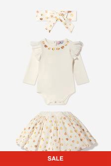 Chiara Ferragni Baby Girls Tulle Skirt Outfit Set 3 Piece in White