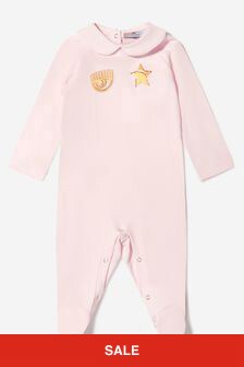 Chiara Ferragni Baby Girls Eyestar Babygrow in Pink