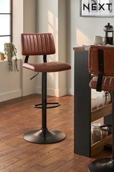 Faux Leather Tan Brown Aiden Bar Stool (D01334) | £130