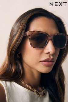Tortoiseshell Brown Preppy Style Polarised Sunglasses (D01494) | £11