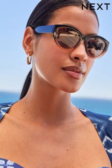 Brown Ombre Polarized Cateye Sunglasses (D01496) | £13