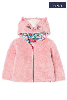 Joules Pink Cuddle Zip Through Recycled Fleece (D02596) | £30