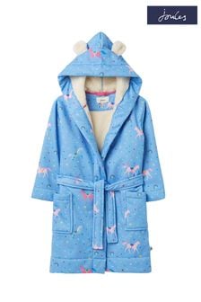 Joules Blue Starlight Fleece Lined Dressing Gown (D02794) | £35 - £38