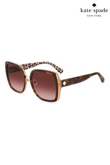 kate spade new york Oversized Kimber Square Tortoiseshell Brown Sunglasses