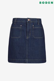 Boden Blue Patch Pocket Denim Mini Skirt (D03448) | £60